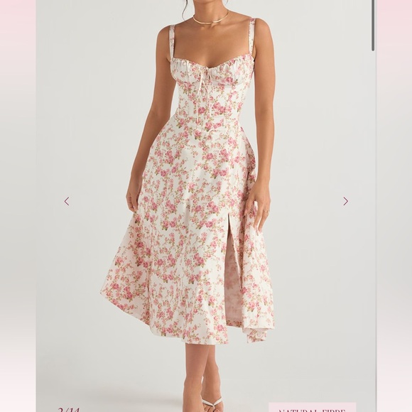 House of CB Dresses & Skirts - House of CB CARMEN Rose Print Bustier Sundress- Larger cup size, size-Medium